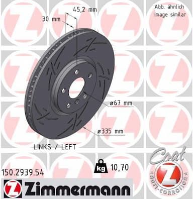 Bremžu diski ZIMMERMANN 150.2939.54 1