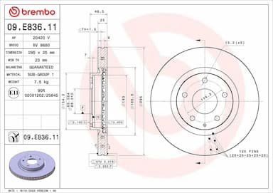 Bremžu diski BREMBO 09.E836.11 1