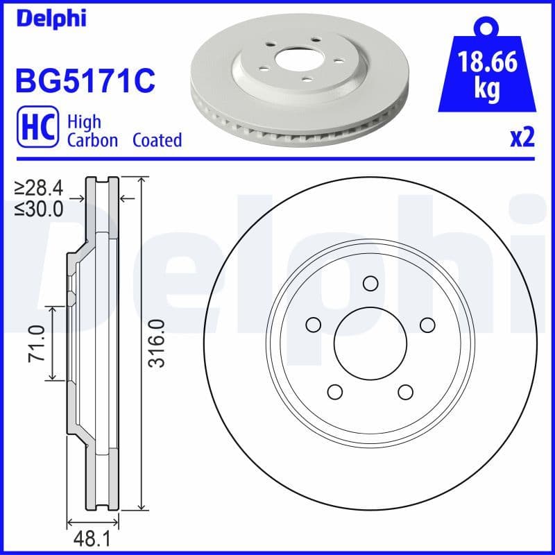 Bremžu diski DELPHI BG5171C 1