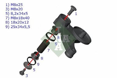 Remkomplekts, Spriegotājlīste-Ķīļrievu siksna INA 533 0117 10 2