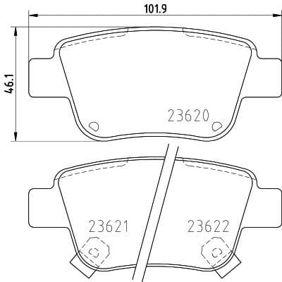 Bremžu uzliku kompl., Disku bremzes HELLA 8DB 355 017-331 1