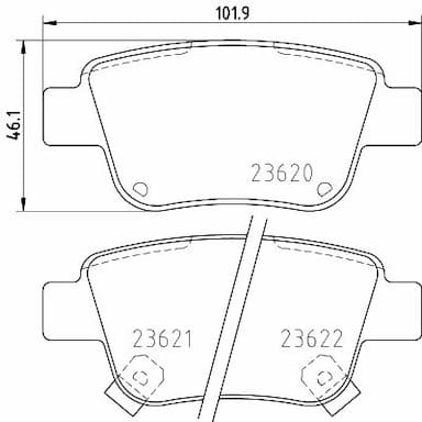 Bremžu uzliku kompl., Disku bremzes HELLA 8DB 355 017-331 1