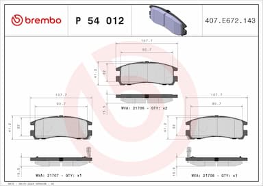 Bremžu uzliku kompl., Disku bremzes BREMBO P 54 012 1