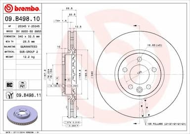 Bremžu diski BREMBO 09.B498.11 1