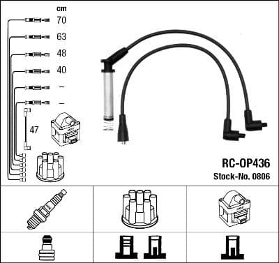 Augstsprieguma vadu komplekts NGK 0806 1