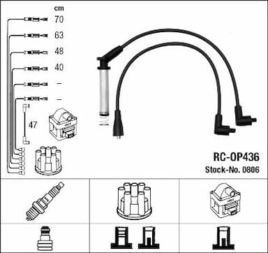 Augstsprieguma vadu komplekts NGK 0806 1