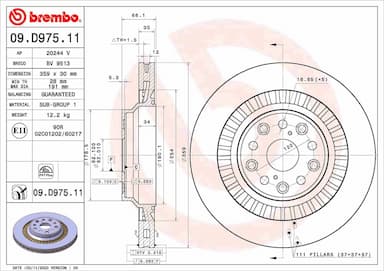 Bremžu diski BREMBO 09.D975.11 1