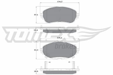 Bremžu uzliku kompl., Disku bremzes TOMEX Brakes TX 16-99 1