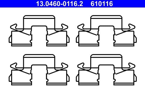 Piederumu komplekts, Disku bremžu uzlikas ATE 13.0460-0116.2 1