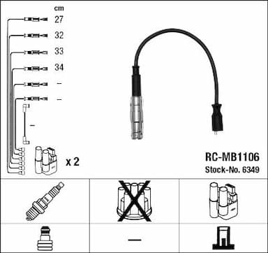 Augstsprieguma vadu komplekts NGK 6349 1