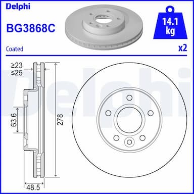 Bremžu diski DELPHI BG3868C 1