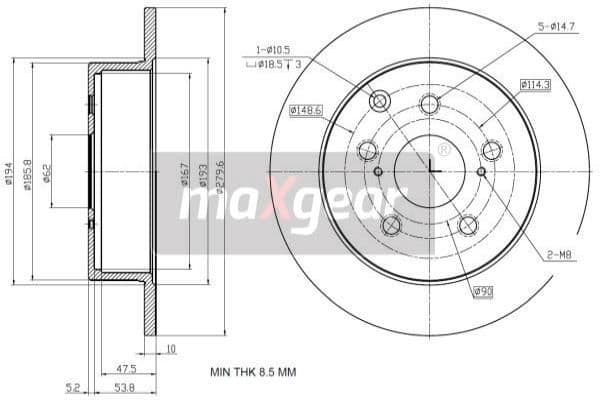 Bremžu diski MAXGEAR 19-2353 1