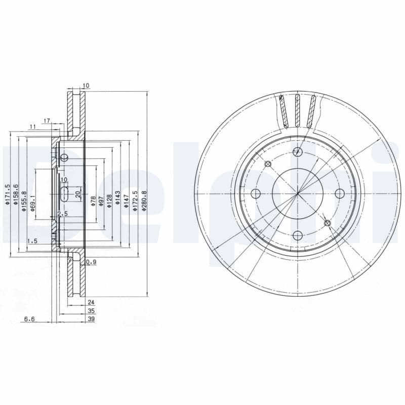 Bremžu diski DELPHI BG3501C 1