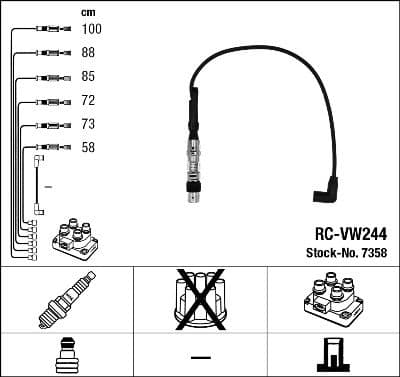 Augstsprieguma vadu komplekts NGK 7358 1