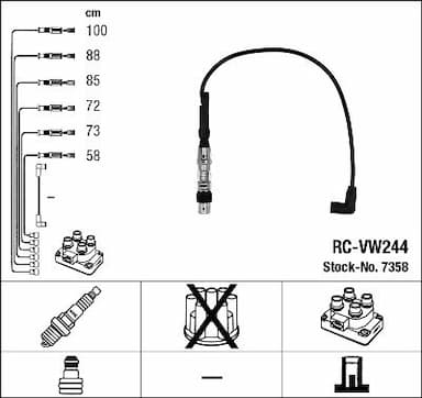 Augstsprieguma vadu komplekts NGK 7358 1