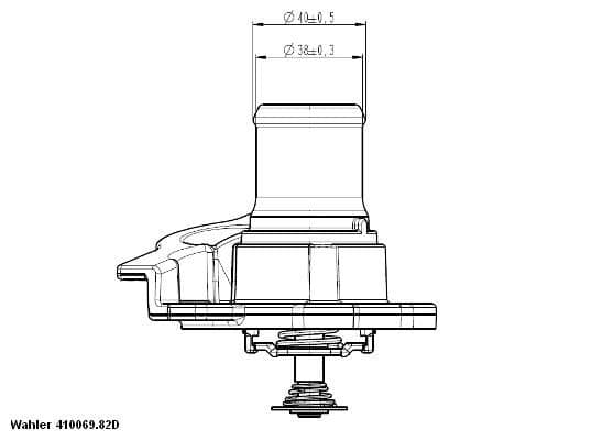 Termostats, Dzesēšanas šķidrums BorgWarner (Wahler) 410937.82D 1