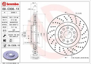 Bremžu diski BREMBO 09.C306.1X 1