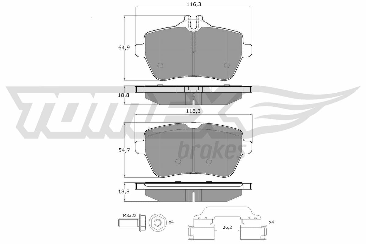 Bremžu uzliku kompl., Disku bremzes TOMEX Brakes TX 18-78 1