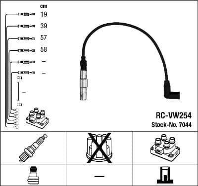 Augstsprieguma vadu komplekts NGK 7044 1