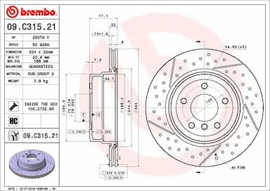 Bremžu diski BREMBO 09.C315.21 1