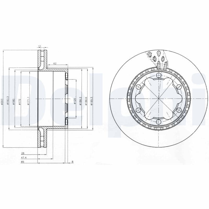 Bremžu diski DELPHI BG9015 1