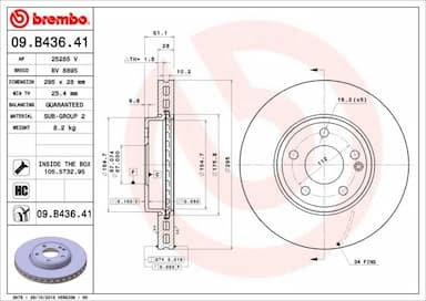 Bremžu diski BREMBO 09.B436.41 1