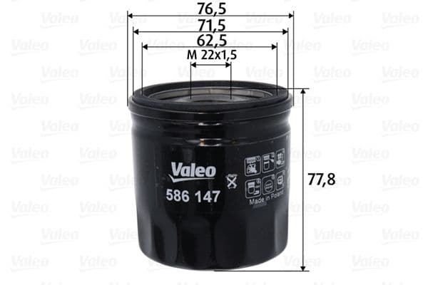 Eļļas filtrs VALEO 586147 1