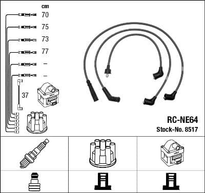 Augstsprieguma vadu komplekts NGK 8517 1