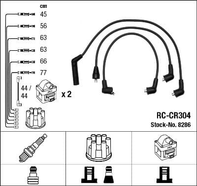 Augstsprieguma vadu komplekts NGK 8286 1