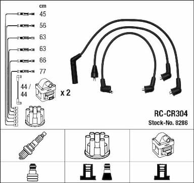 Augstsprieguma vadu komplekts NGK 8286 1