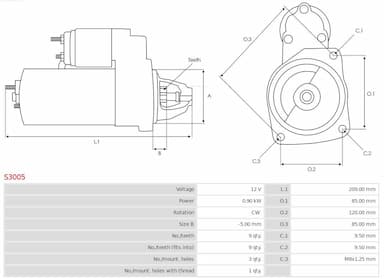 Starteris AS-PL S3005 5