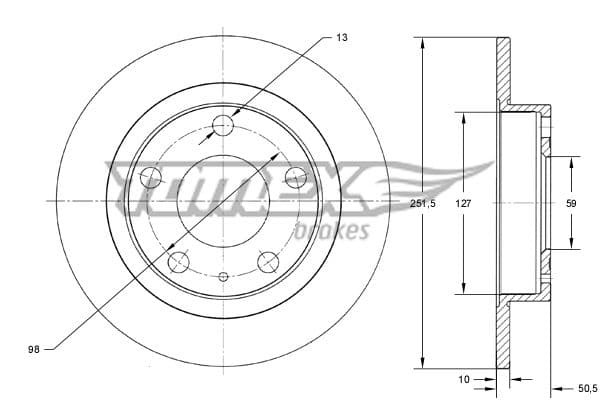 Bremžu diski TOMEX Brakes TX 71-58 1