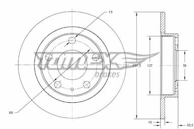 Bremžu diski TOMEX Brakes TX 71-58 1