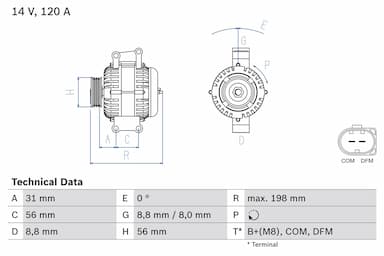 Ģenerators BOSCH 0 986 045 380 1