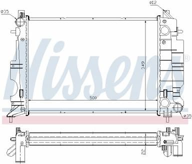 Radiators, Motora dzesēšanas sistēma NISSENS 64038A 5