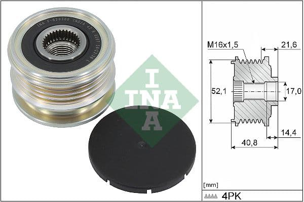 Ģeneratora brīvgaitas mehānisms Schaeffler INA 535 0345 10 1