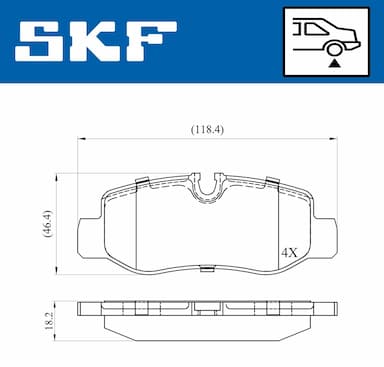 Bremžu uzliku kompl., Disku bremzes SKF VKBP 90080 6