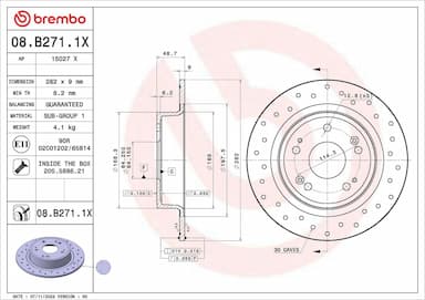 Bremžu diski BREMBO 08.B271.1X 1