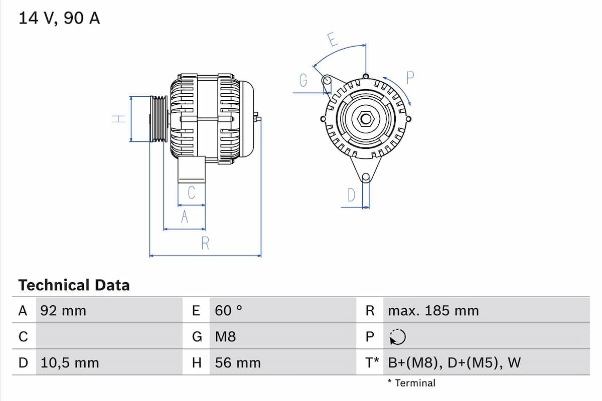 Ģenerators BOSCH 0 986 040 180 1