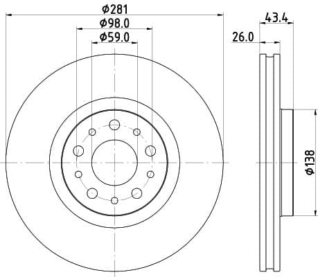 Bremžu diski HELLA 8DD 355 132-131 1