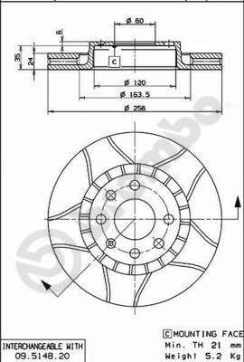 Bremžu diski BREMBO 09.5148.76 1