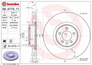 Bremžu diski BREMBO 09.A773.11 1