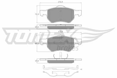 Bremžu uzliku kompl., Disku bremzes TOMEX Brakes TX 15-30 1