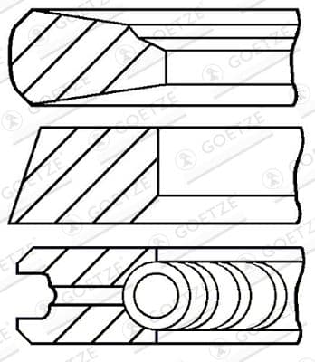 Virzuļa gredzenu komplekts GOETZE ENGINE 08-143007-00 1