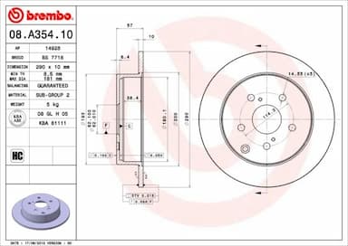 Bremžu diski BREMBO 08.A354.10 1