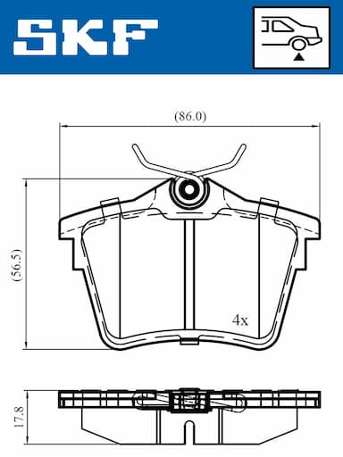 Bremžu uzliku kompl., Disku bremzes SKF VKBP 90186 2