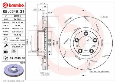 Bremžu diski BREMBO 09.C549.31 1