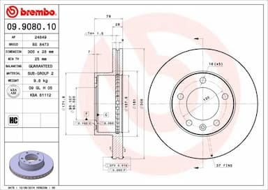 Bremžu diski BREMBO 09.9080.10 1