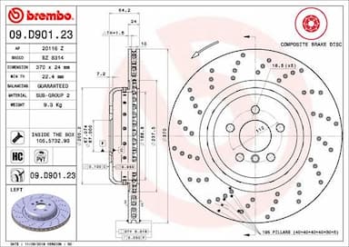 Bremžu diski BREMBO 09.D901.23 1