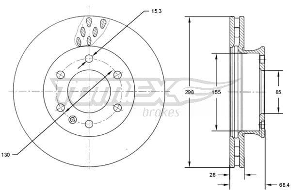 Bremžu diski TOMEX Brakes TX 71-19 1